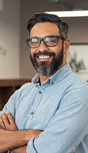 man with a bright, white smile