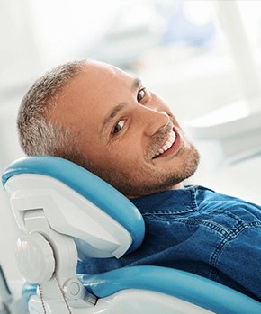 man at the dentist