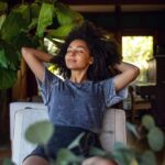 young woman relaxing and breathing better with invisalign